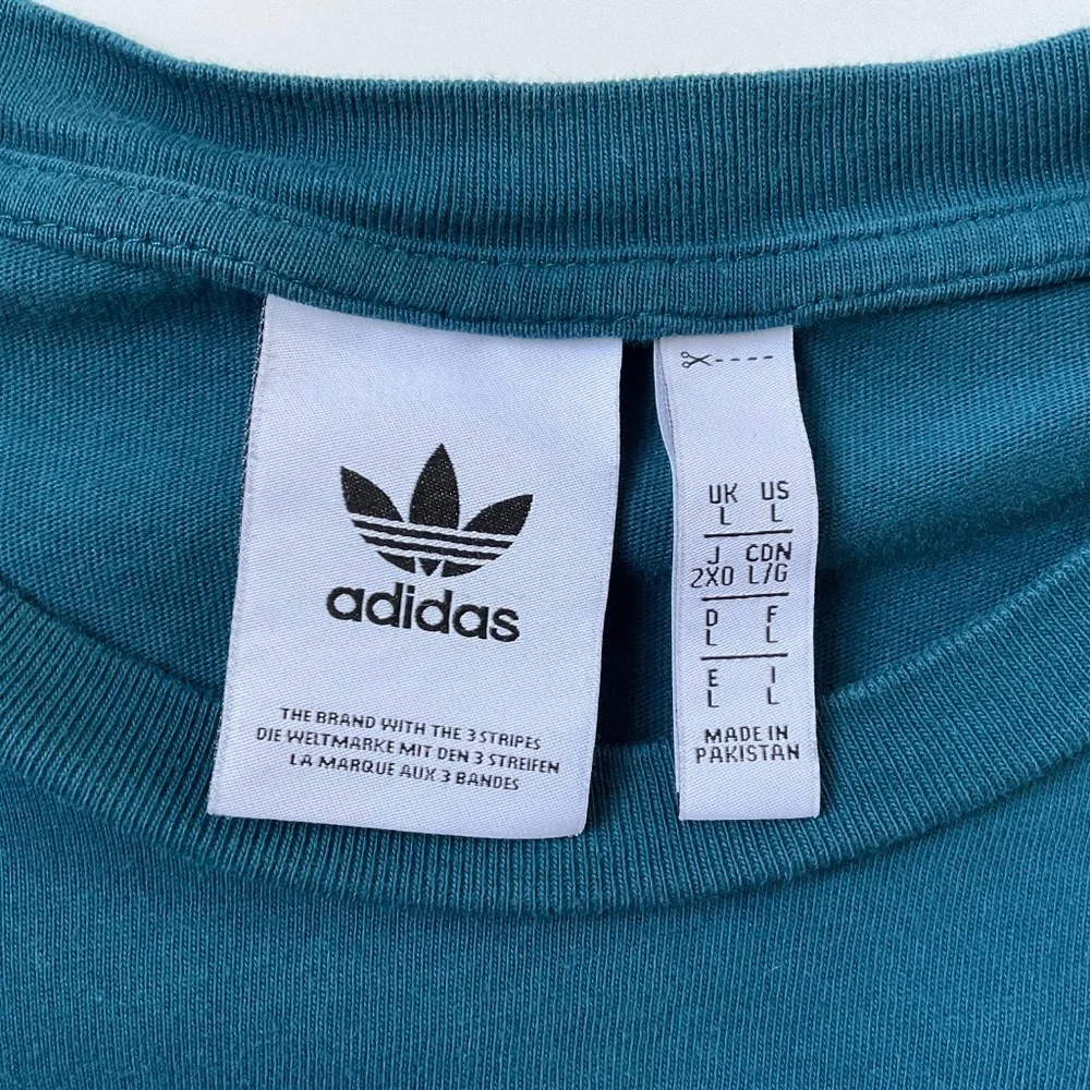 Adidas Men Adiplore T-Shirt Sz L Teal Long Sleeve Cotton Athleisure Streetwear
